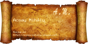Acsay Mihály névjegykártya