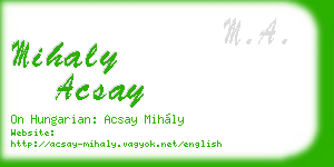 mihaly acsay business card