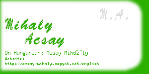 mihaly acsay business card